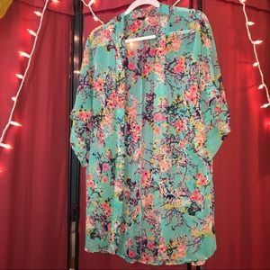 Sheer Floral Kimono
